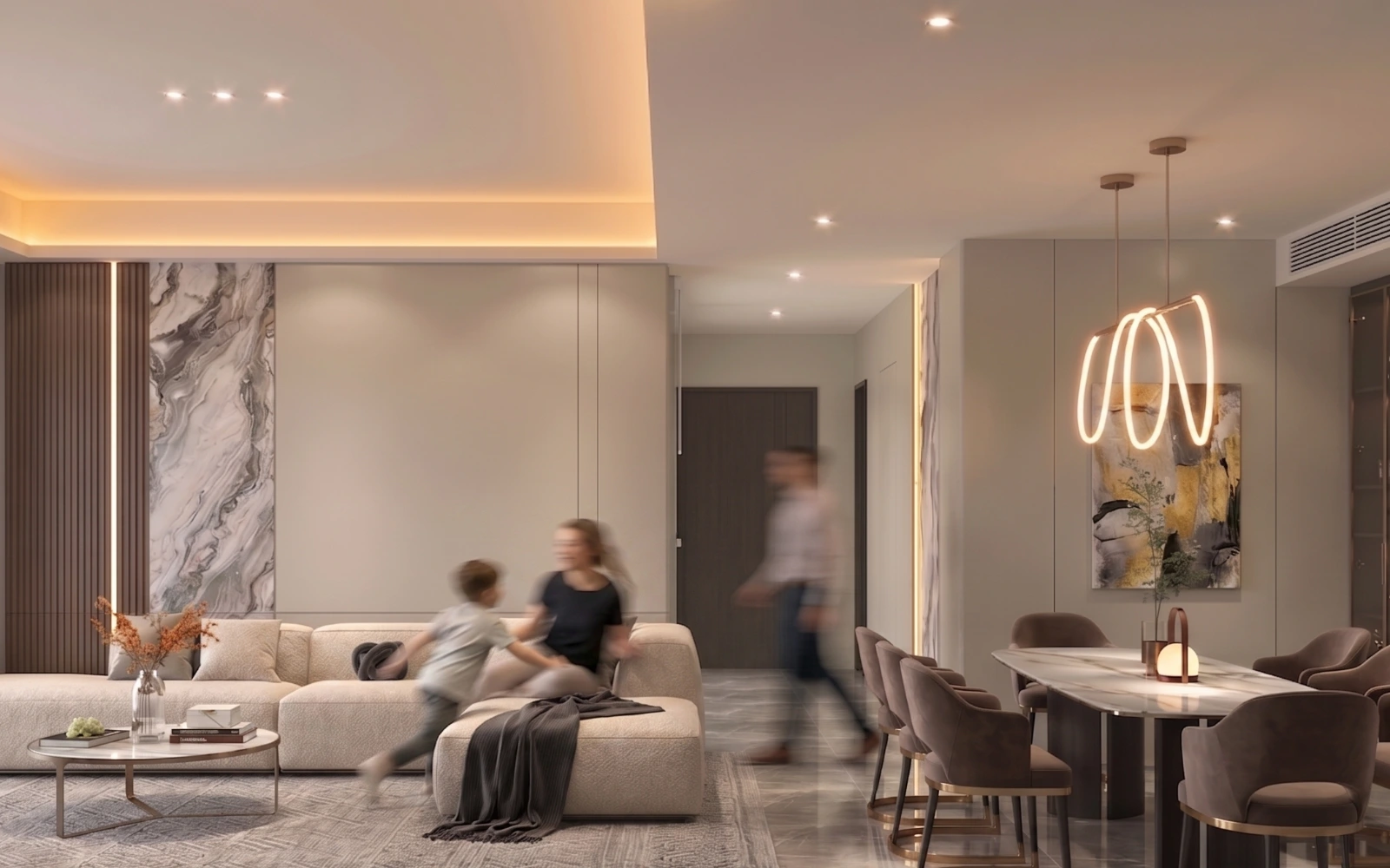 Living and dining room, 288 Residence, Kuala Lumpur
